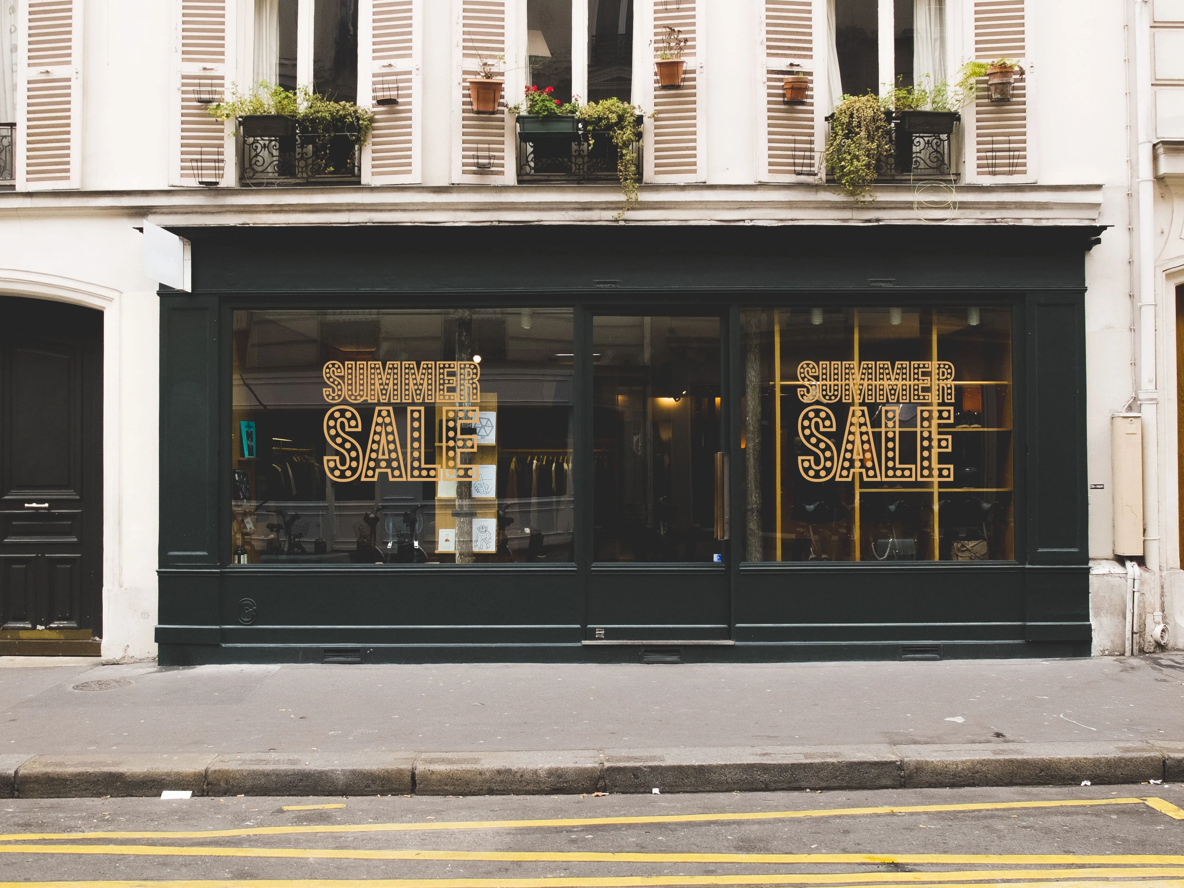 Summer Sale In Lights Retail Shop Window Sticker Vinyl