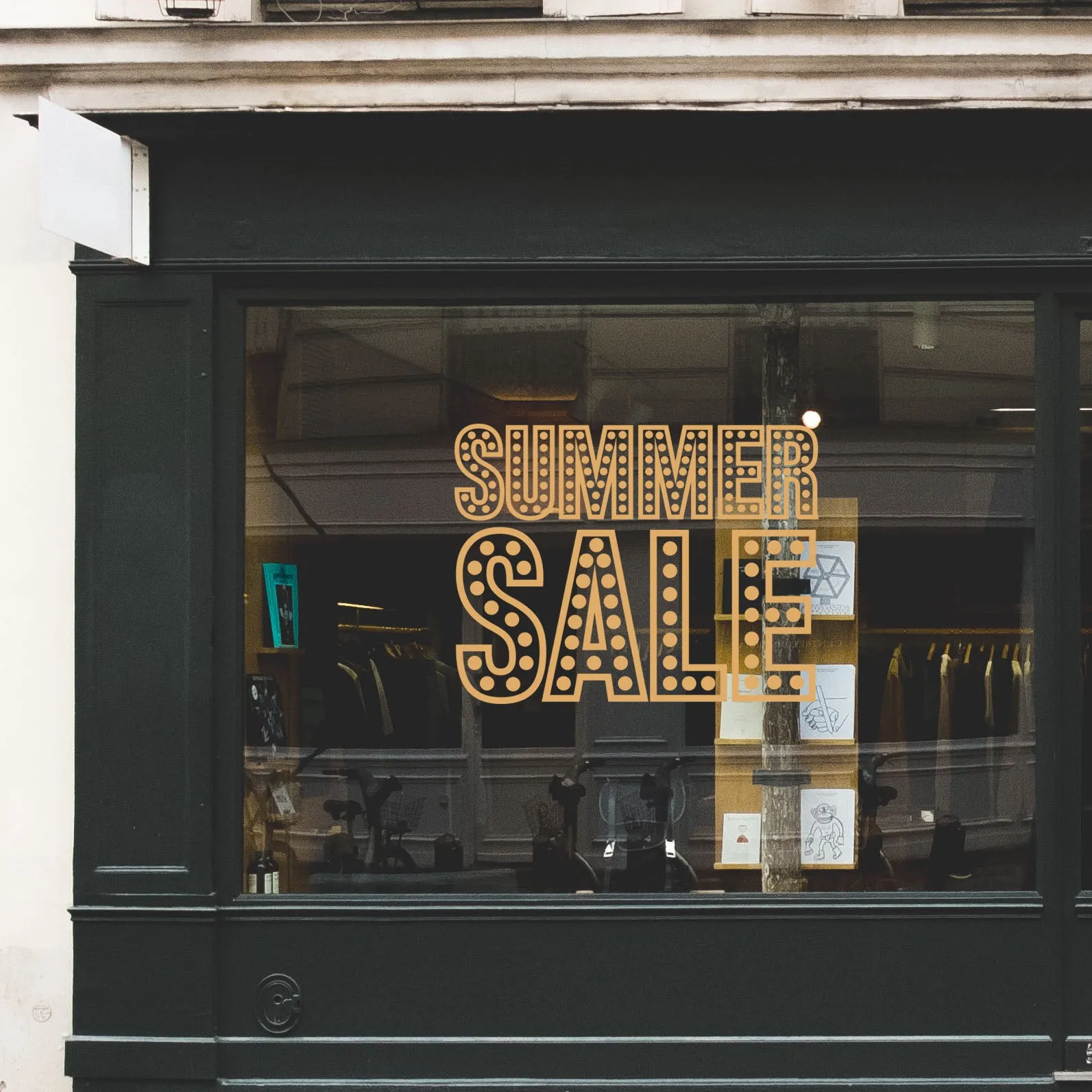 Summer Sale In Lights Retail Shop Window Sticker Vinyl