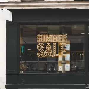 Summer Sale In Lights Retail Shop Window Sticker Vinyl