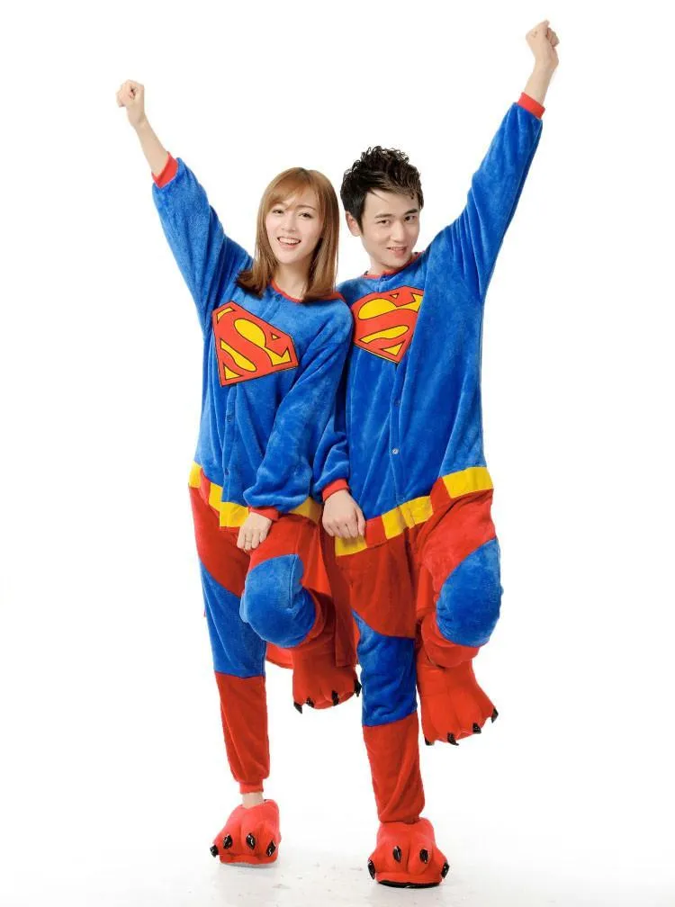 Super Hero Supermen Adult Unisex Onesies Kigurumi Costumes Pajamas