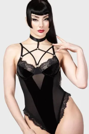 Sweet Misery Bondage Bodysuit - Black -
