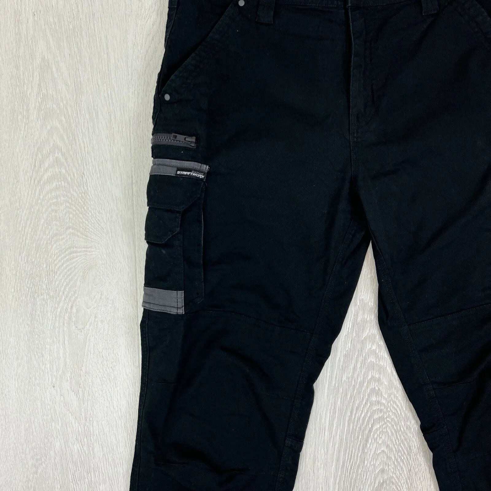 Syzmik Workwear Mens Black Work Cargo Pants Size 34