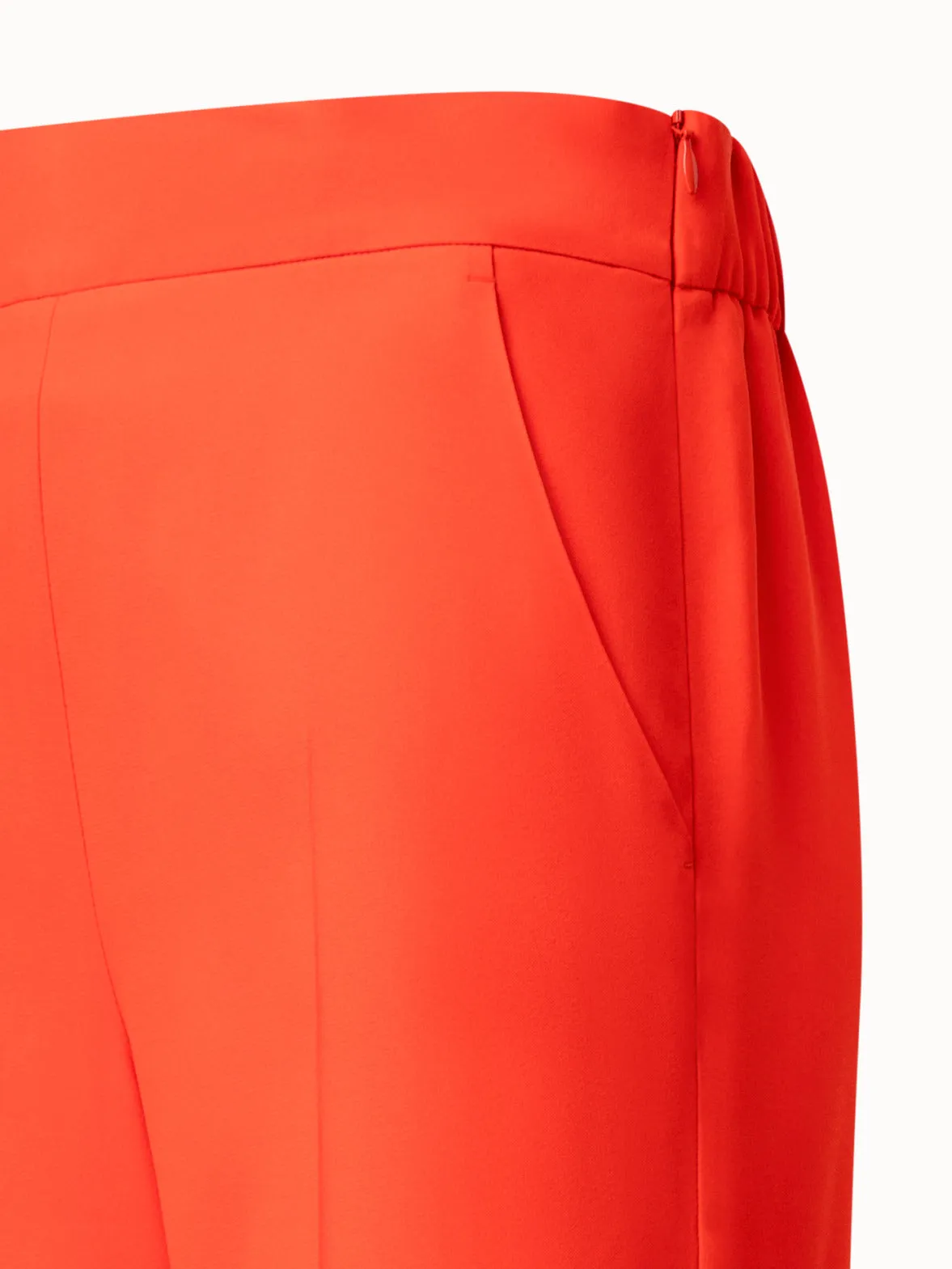 Tapered Crêpe Pants with Elastic Back