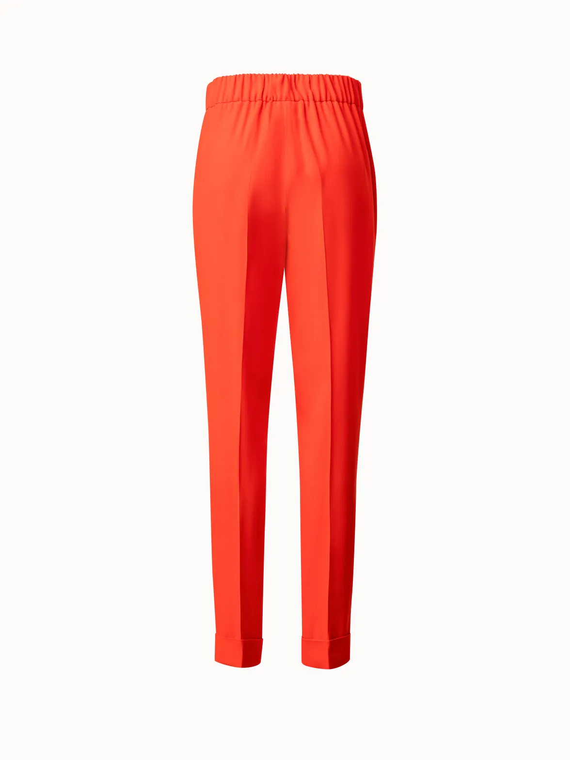 Tapered Crêpe Pants with Elastic Back