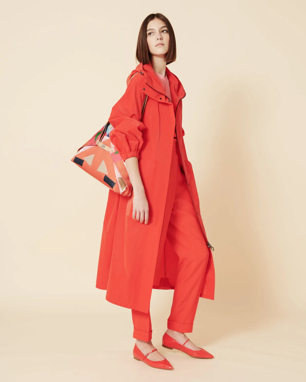 Tapered Crêpe Pants with Elastic Back