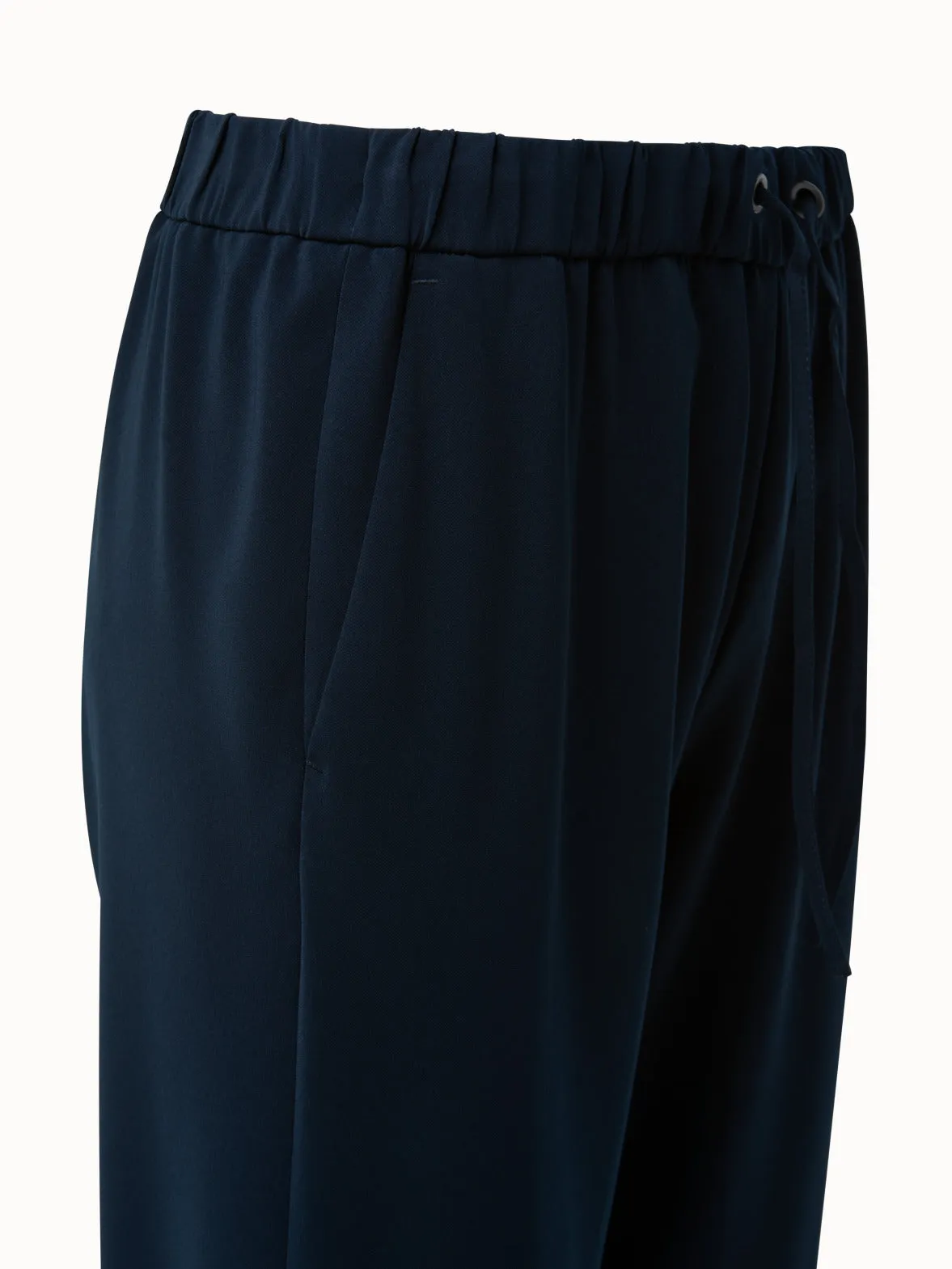 Tapered Crêpe Pants with Slits