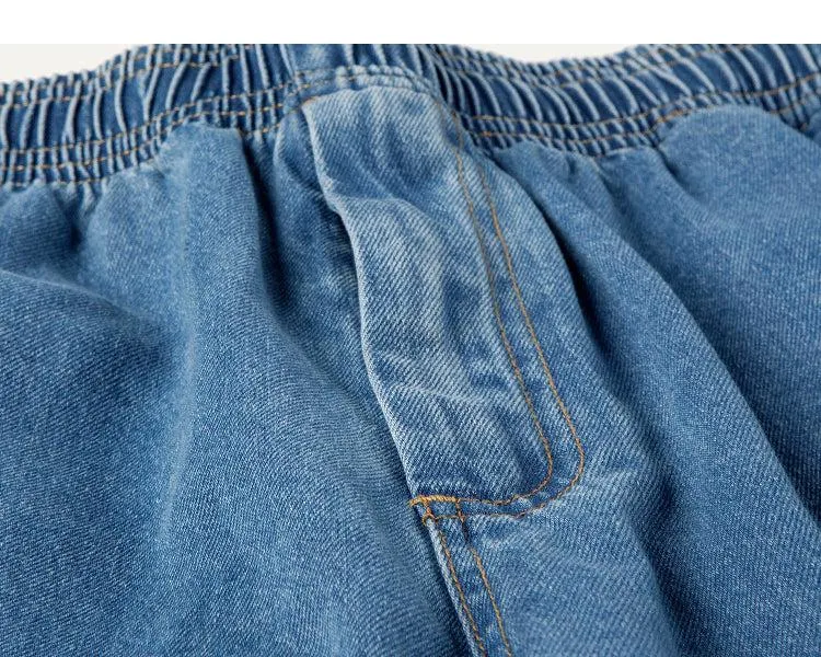 Tapered Drawstring Elastic Waist Jeans