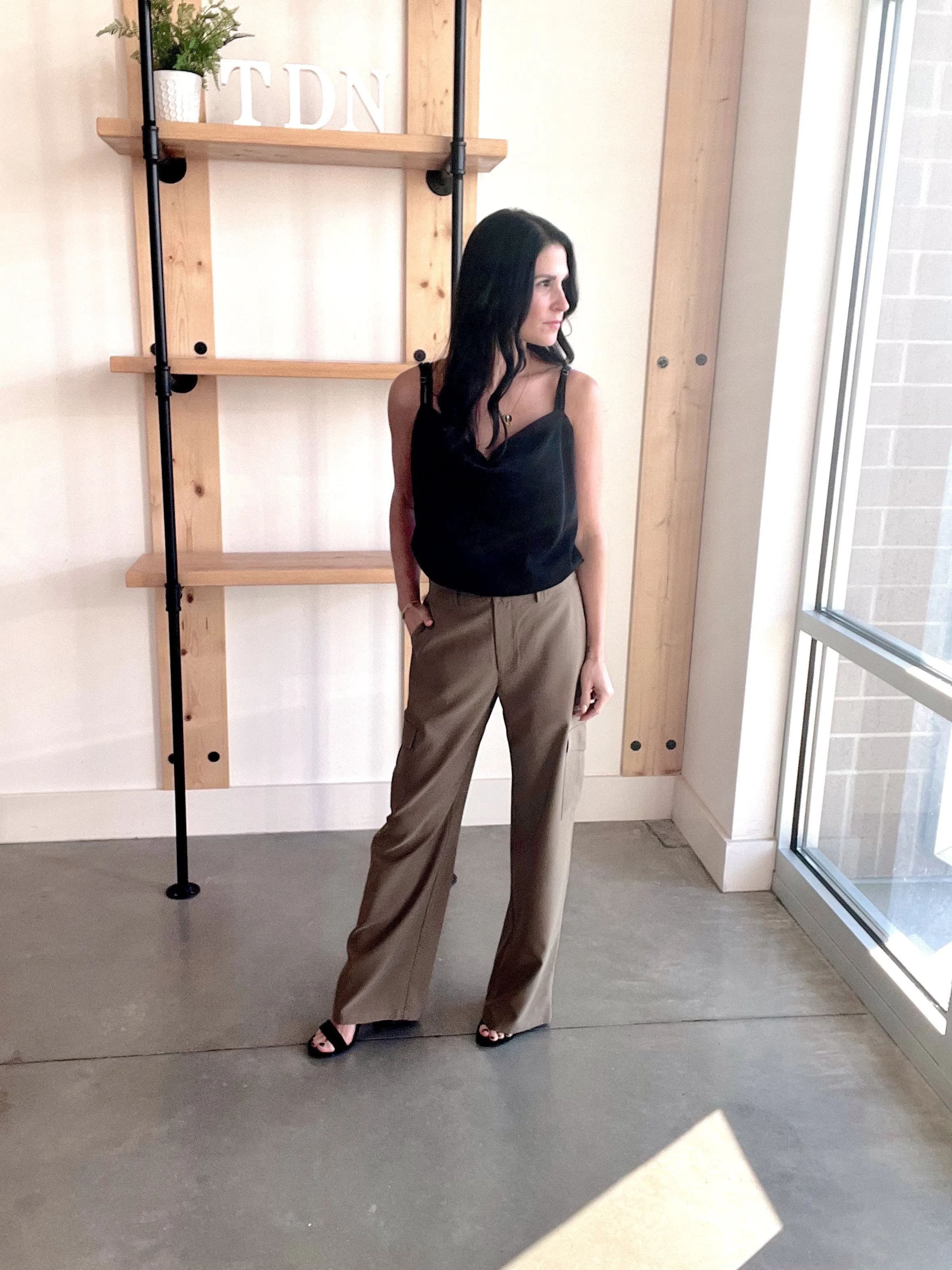 Tencel Cargo Pants in Olive