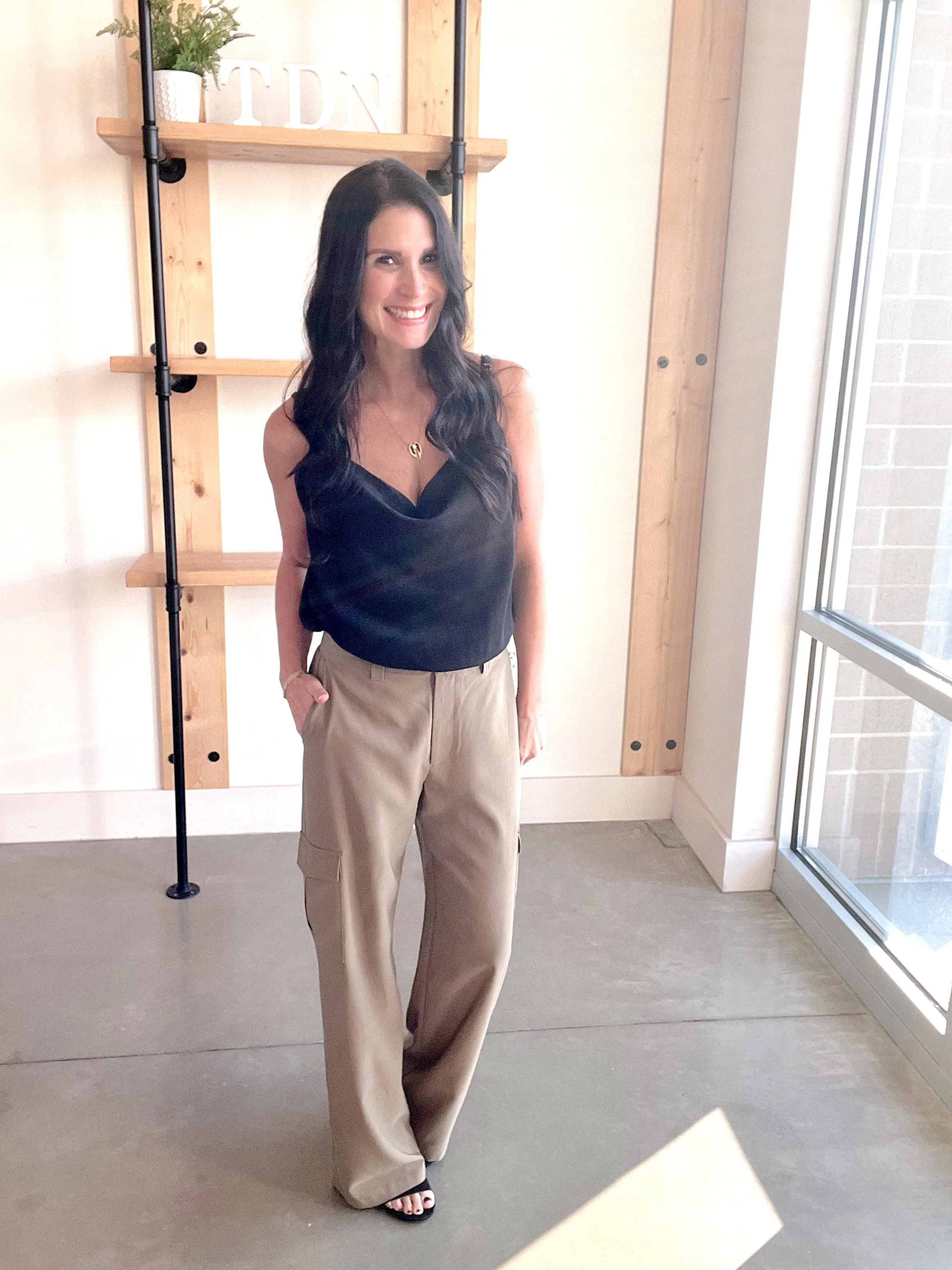 Tencel Cargo Pants in Olive