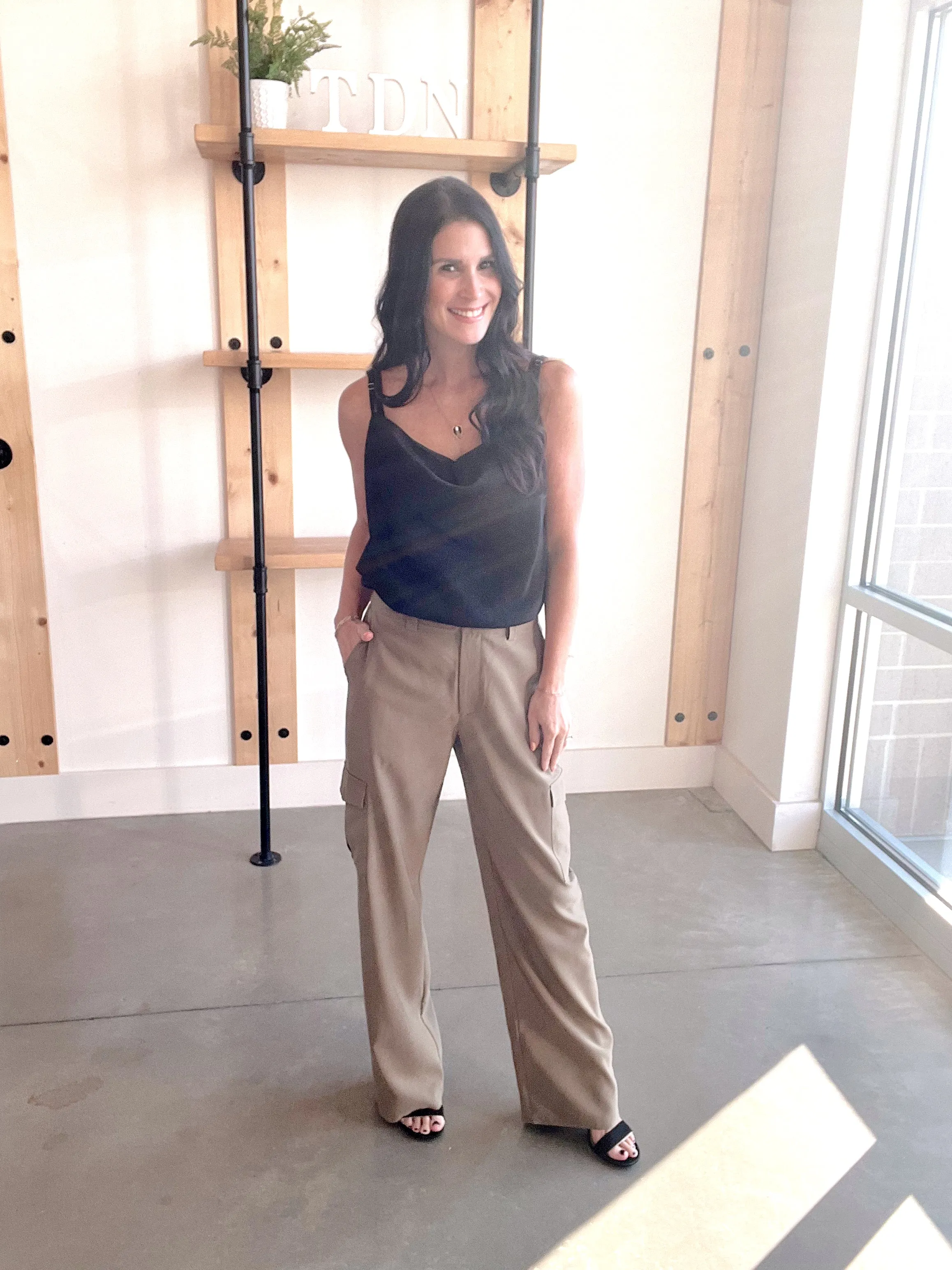 Tencel Cargo Pants in Olive
