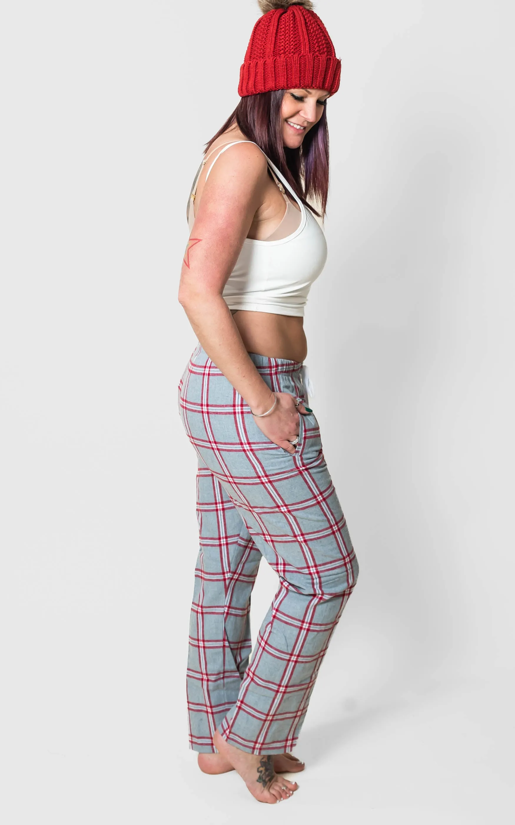 The Jessica Jammie Pants  Red Oxford** - Final Sale