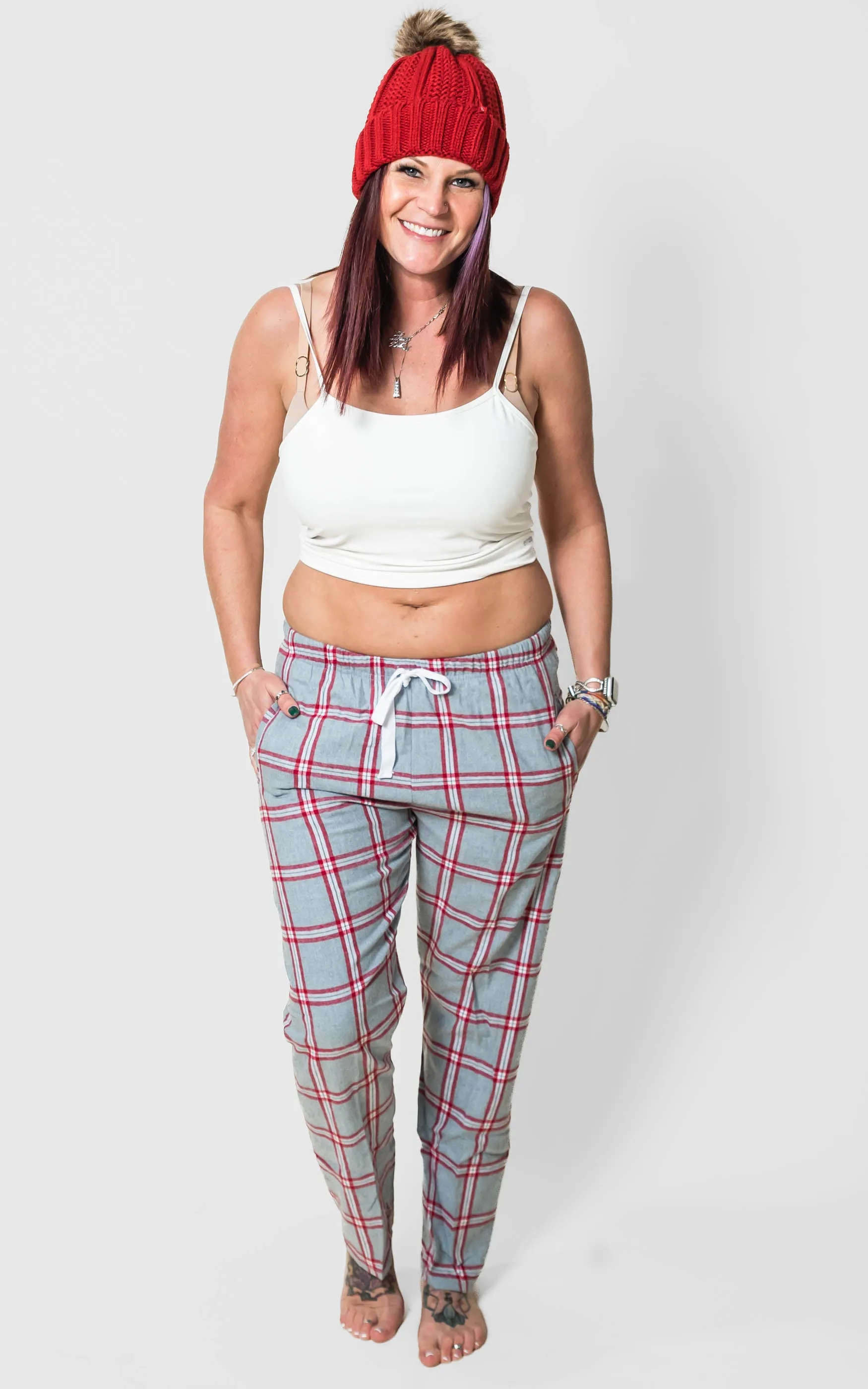 The Jessica Jammie Pants  Red Oxford** - Final Sale