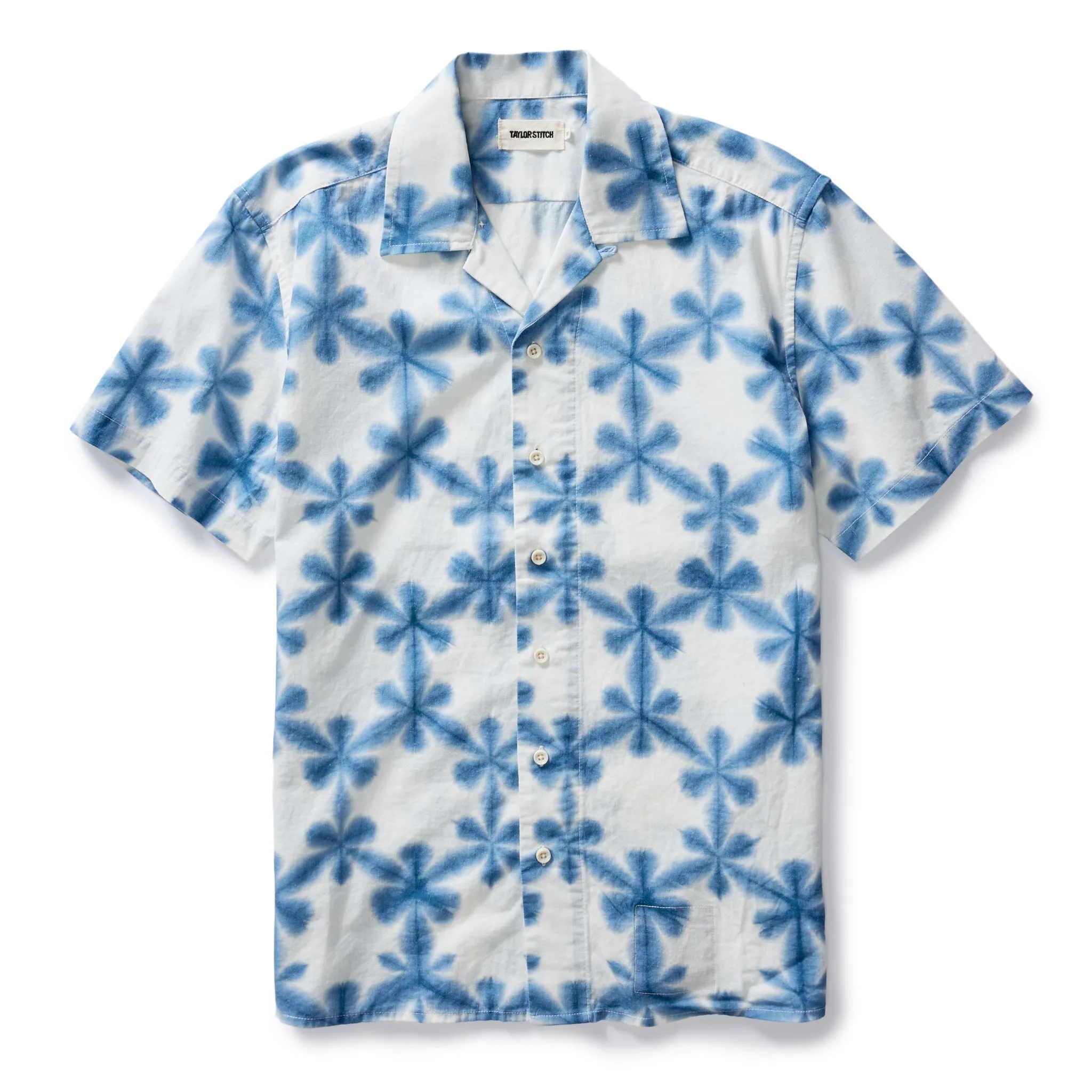 The Short Sleeve Davis Shirt in Vintage White Fractal