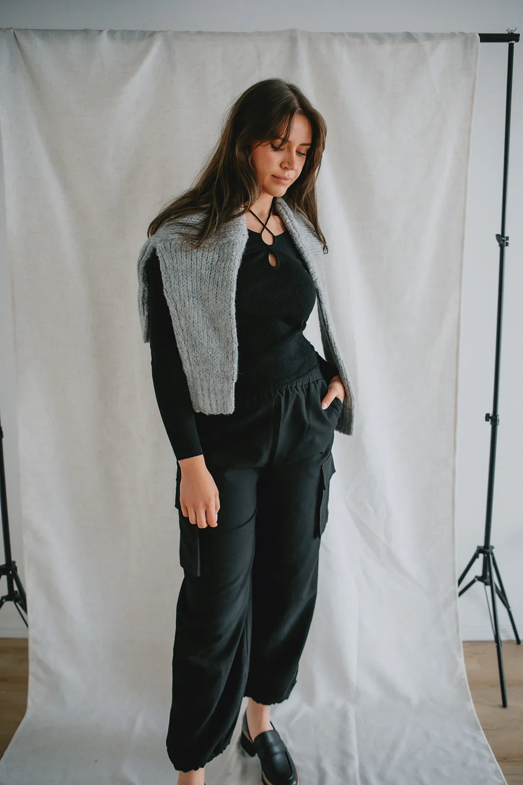 The Themis Cargo Pant by Steve Madden - Black
