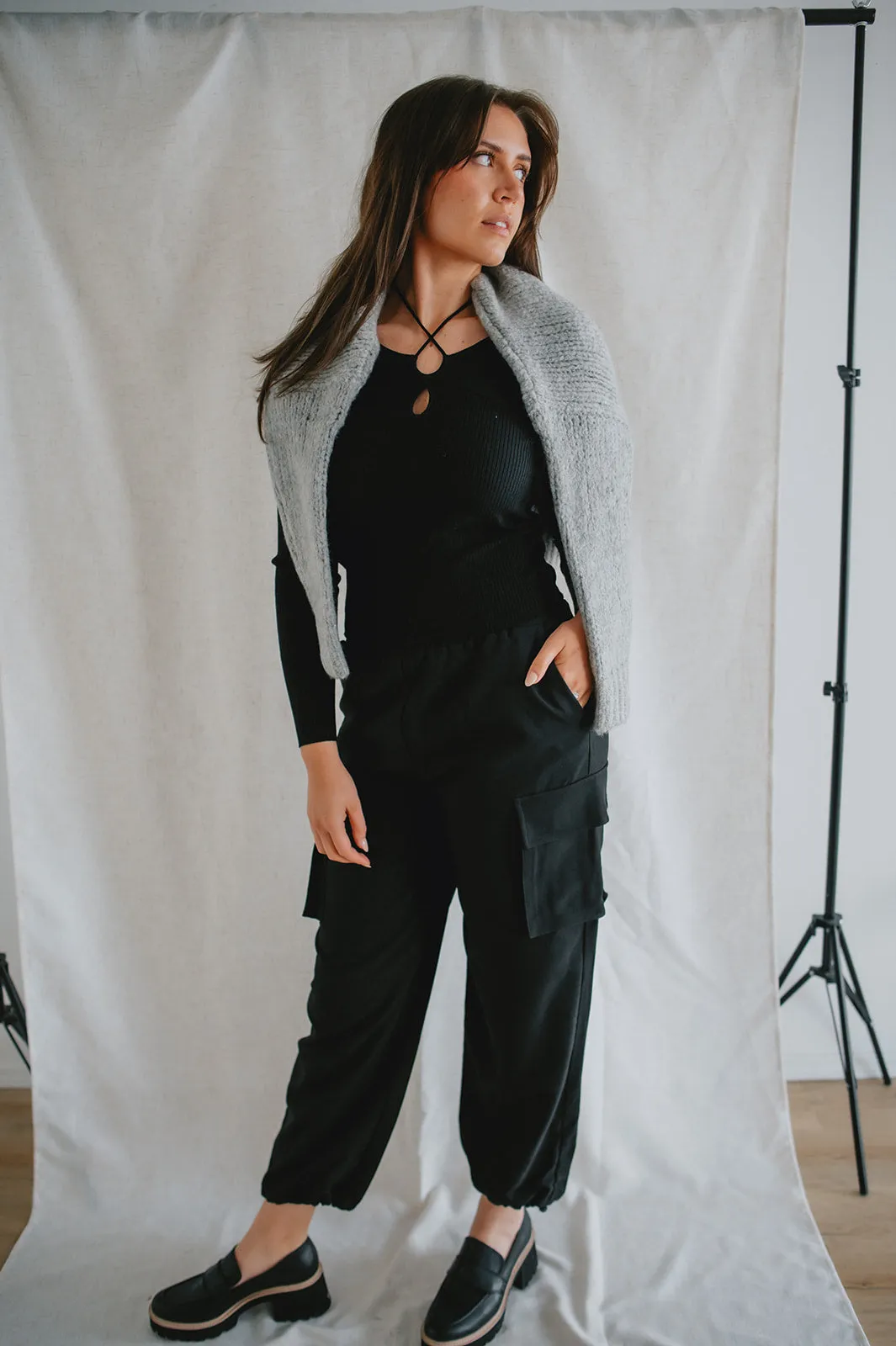 The Themis Cargo Pant by Steve Madden - Black