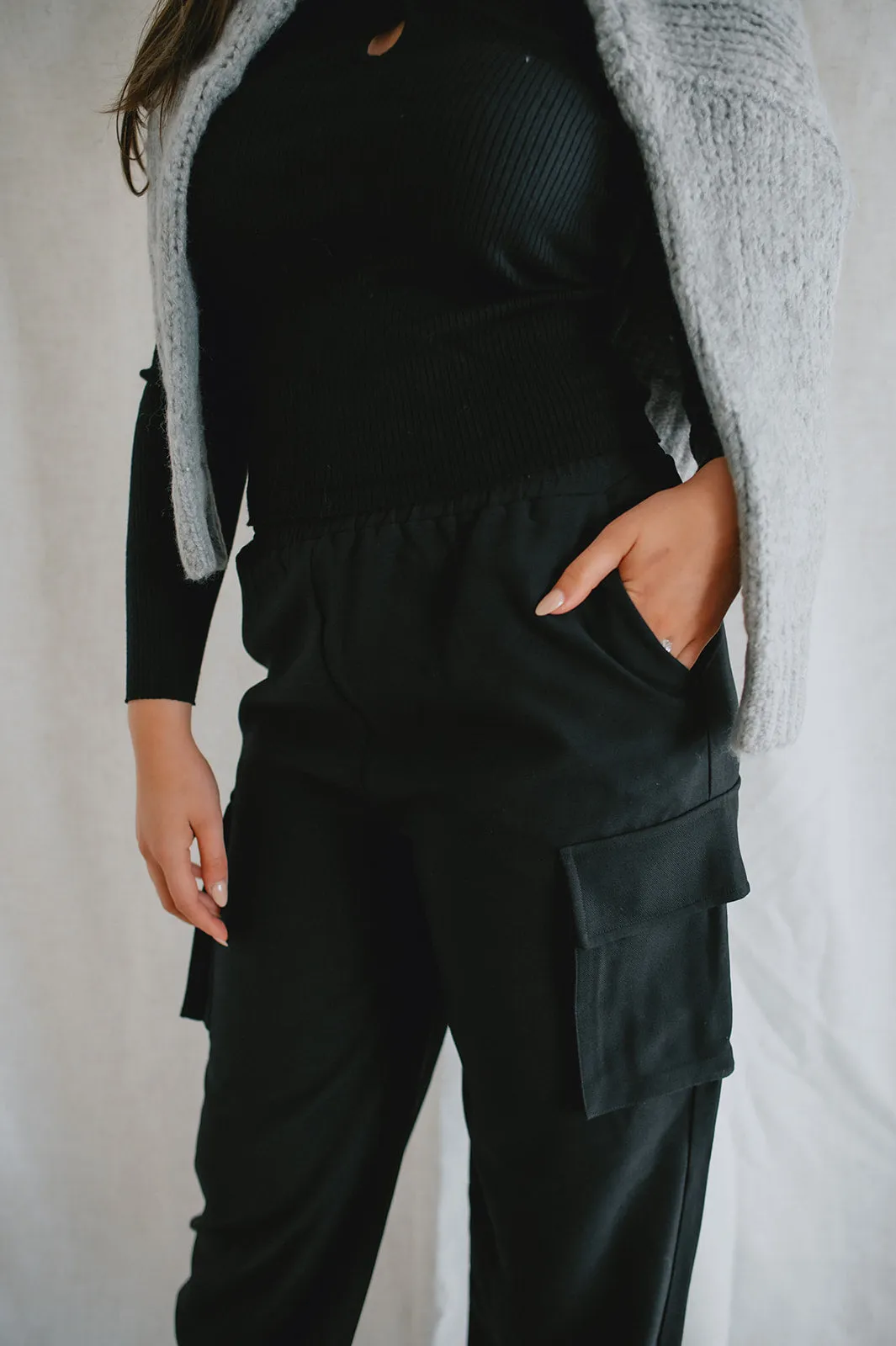 The Themis Cargo Pant by Steve Madden - Black
