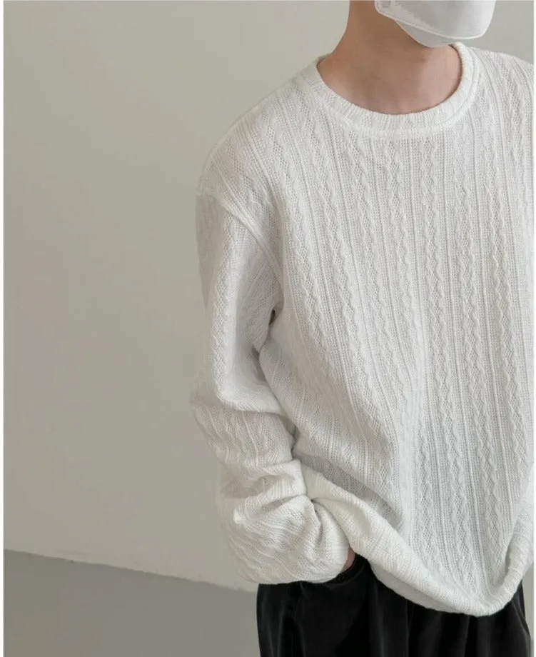 Thickened Round Neck Striped Bottoming Shirt