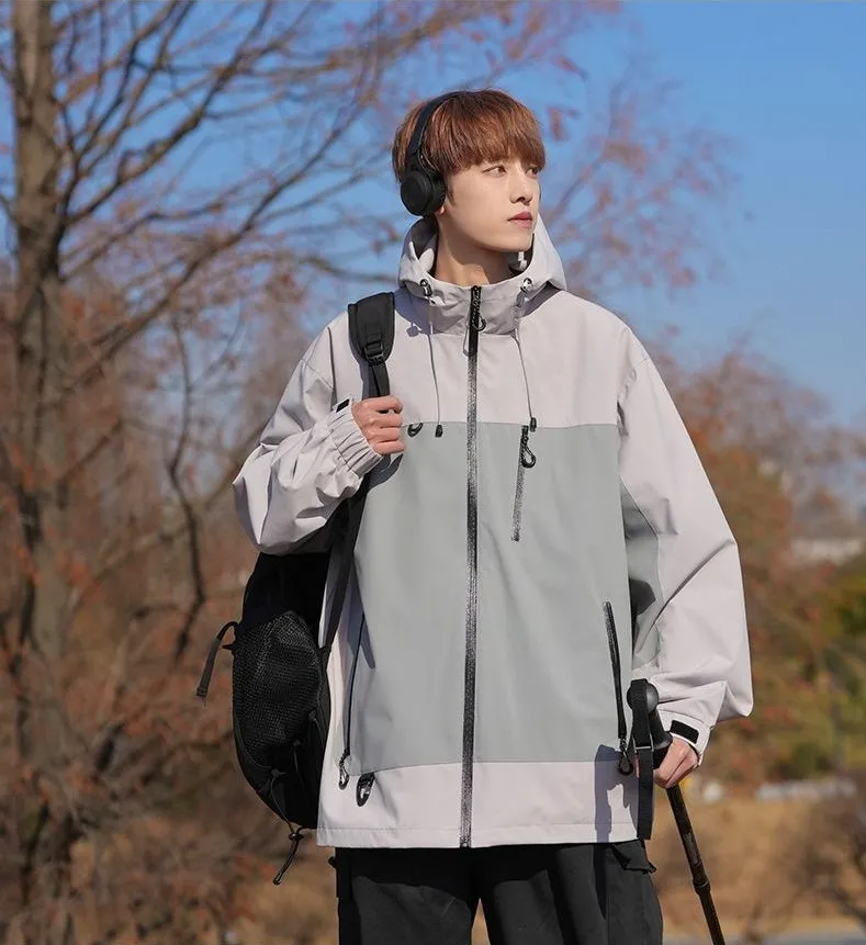 Trendy Windproof Cargo Raincoat for Men's Fashion