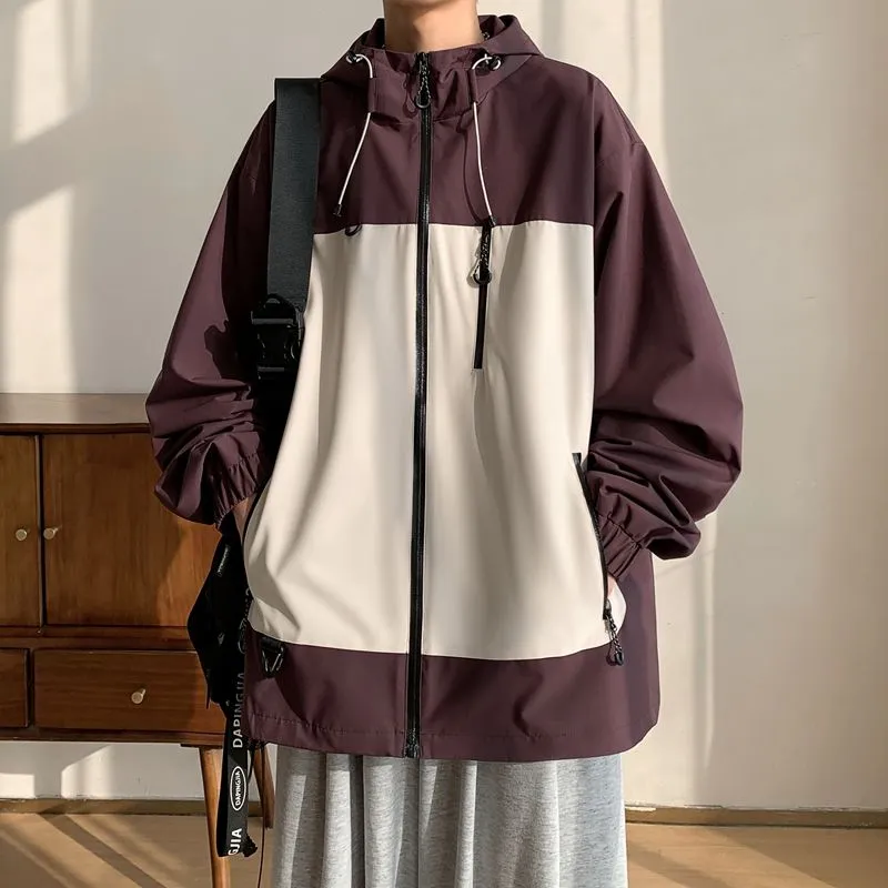 Trendy Windproof Cargo Raincoat for Men's Fashion