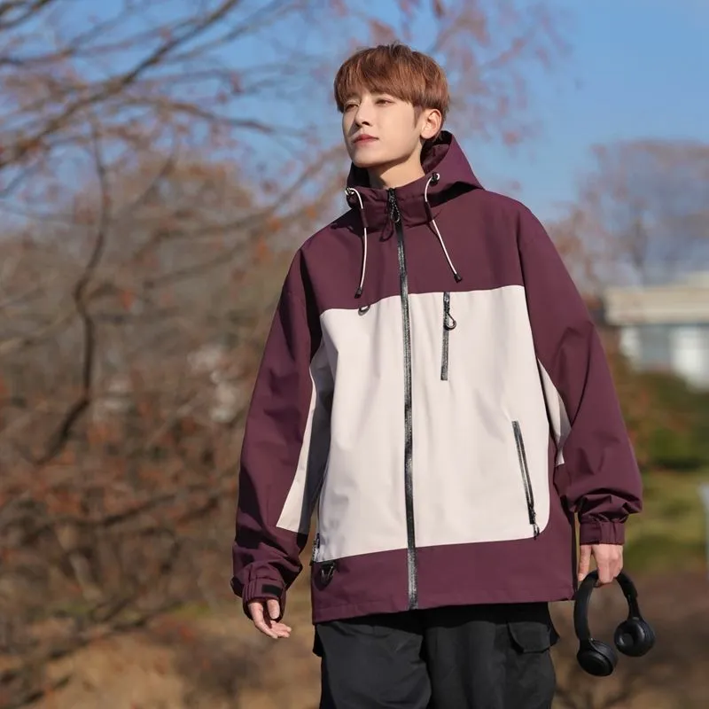 Trendy Windproof Cargo Raincoat for Men's Fashion