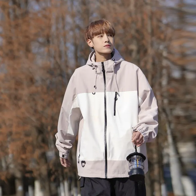 Trendy Windproof Cargo Raincoat for Men's Fashion