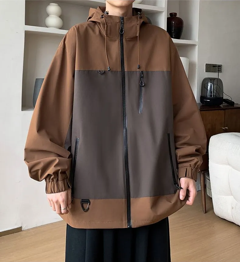 Trendy Windproof Cargo Raincoat for Men's Fashion
