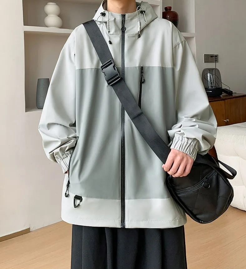 Trendy Windproof Cargo Raincoat for Men's Fashion