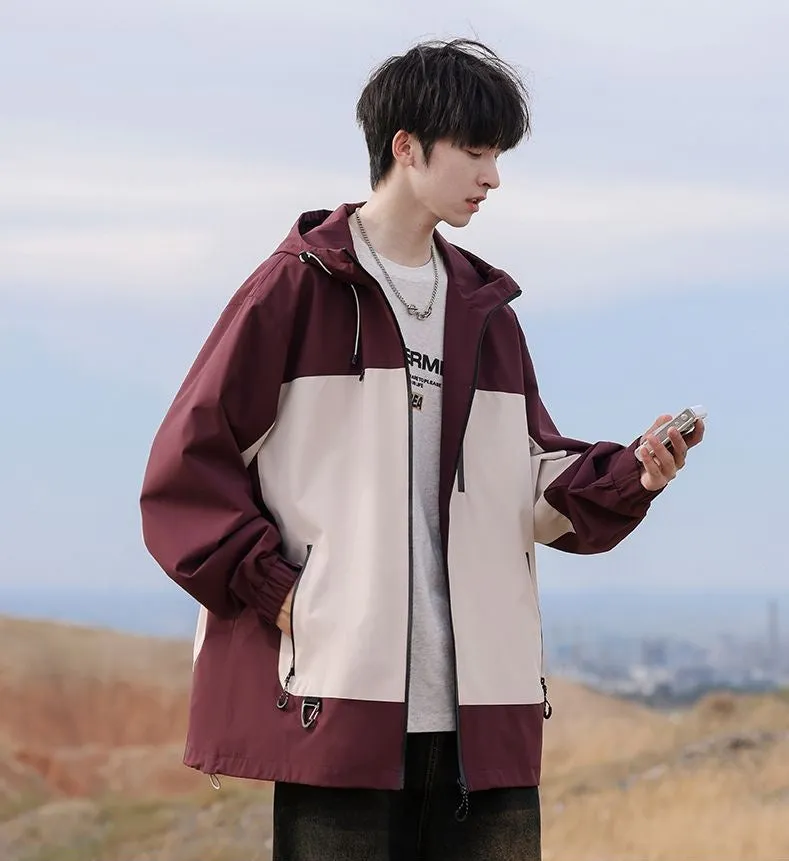 Trendy Windproof Cargo Raincoat for Men's Fashion