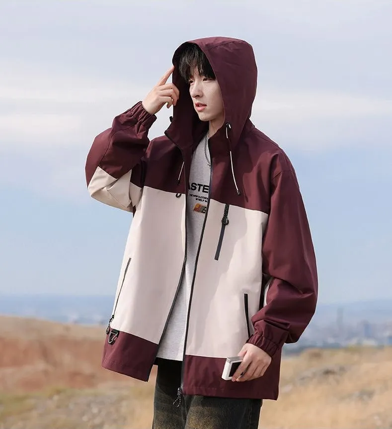 Trendy Windproof Cargo Raincoat for Men's Fashion