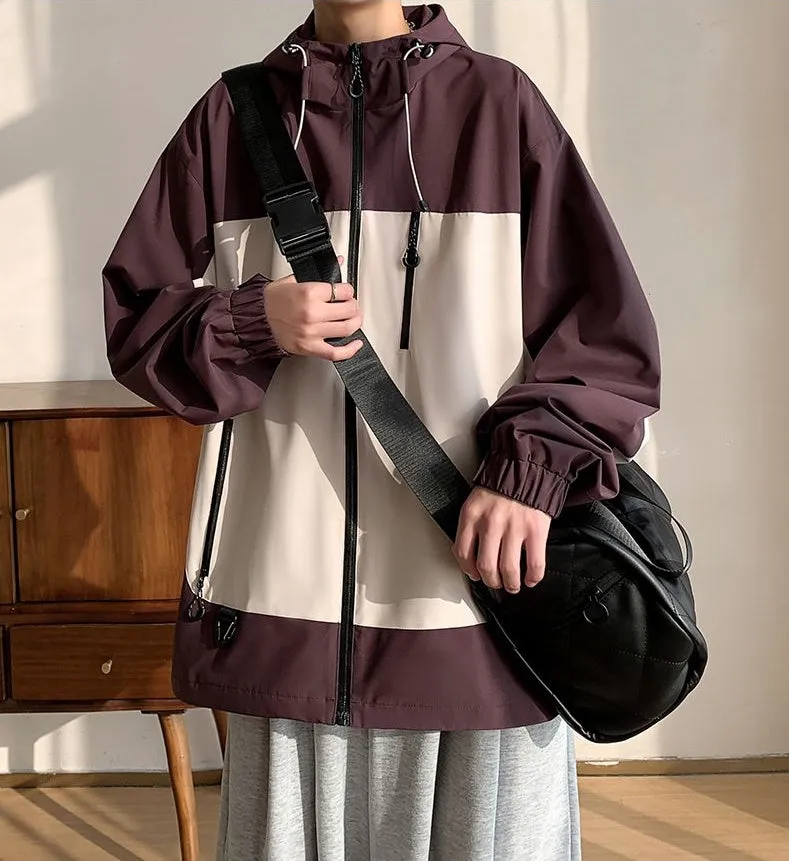 Trendy Windproof Cargo Raincoat for Men's Fashion