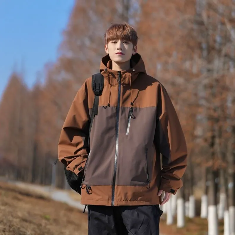 Trendy Windproof Cargo Raincoat for Men's Fashion