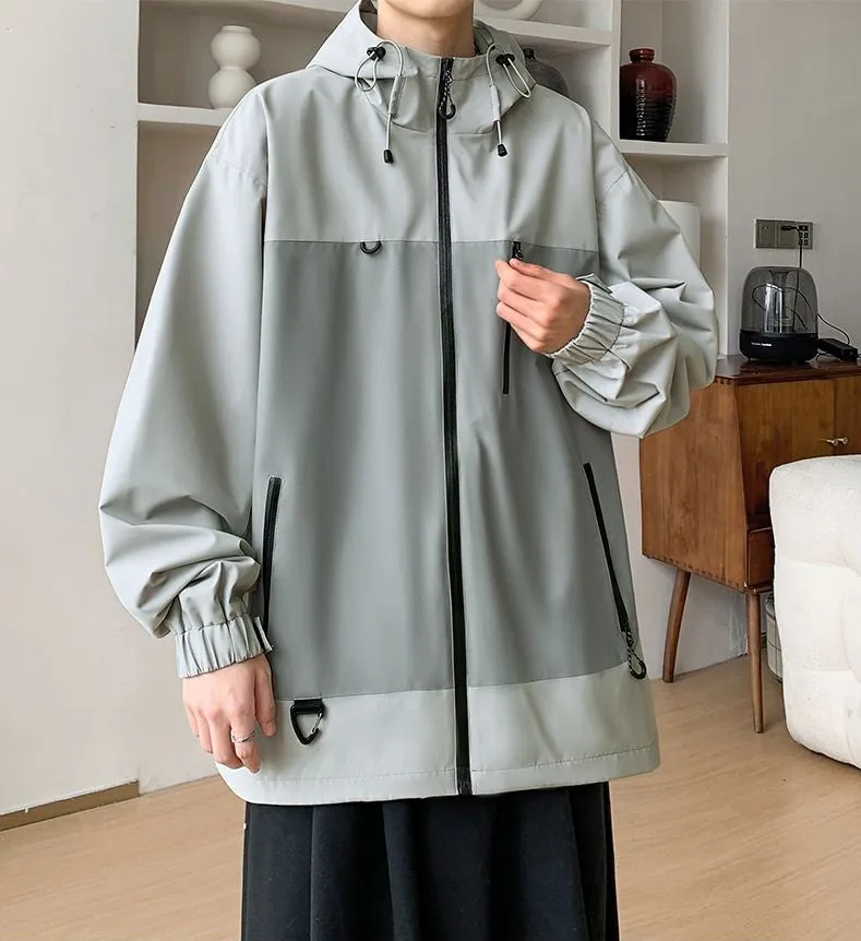 Trendy Windproof Cargo Raincoat for Men's Fashion