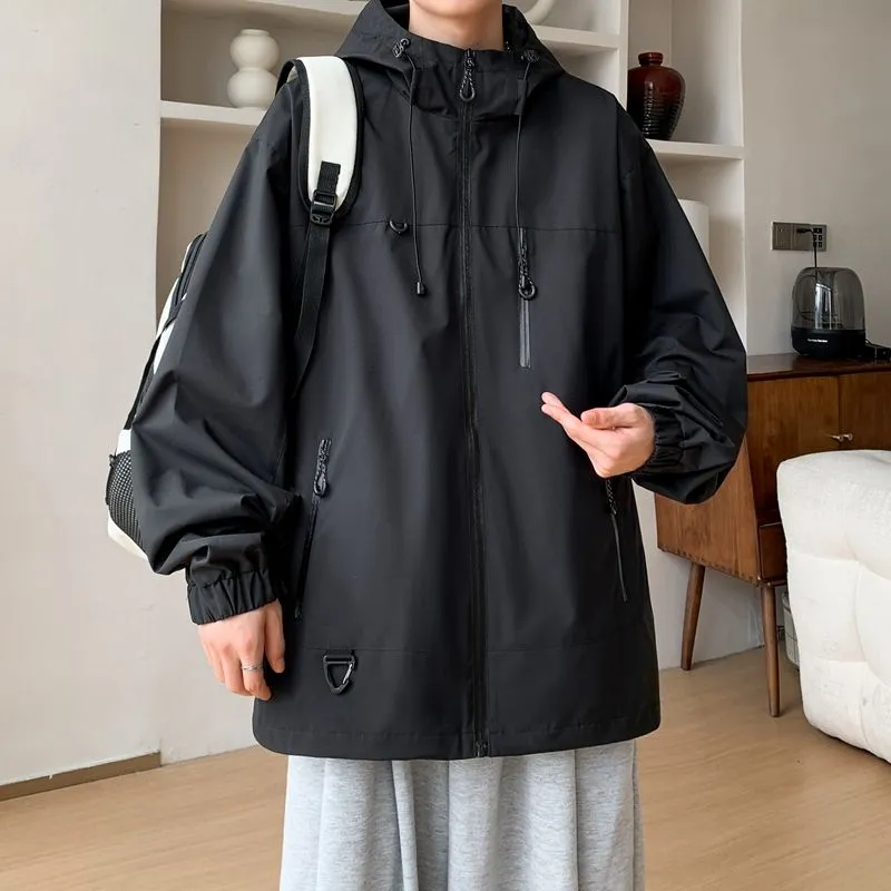 Trendy Windproof Cargo Raincoat for Men's Fashion