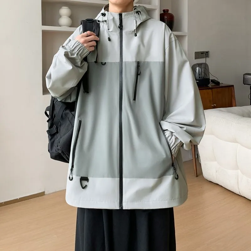 Trendy Windproof Cargo Raincoat for Men's Fashion