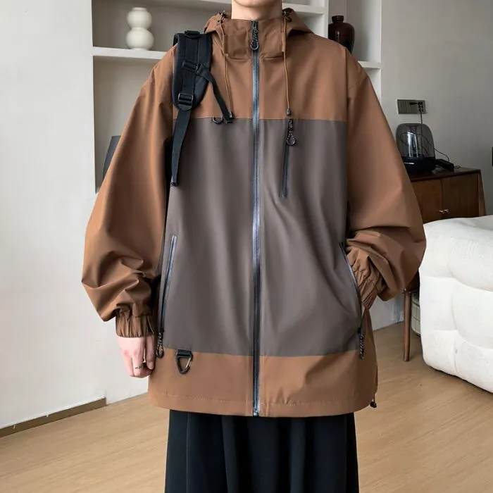 Trendy Windproof Cargo Raincoat for Men's Fashion