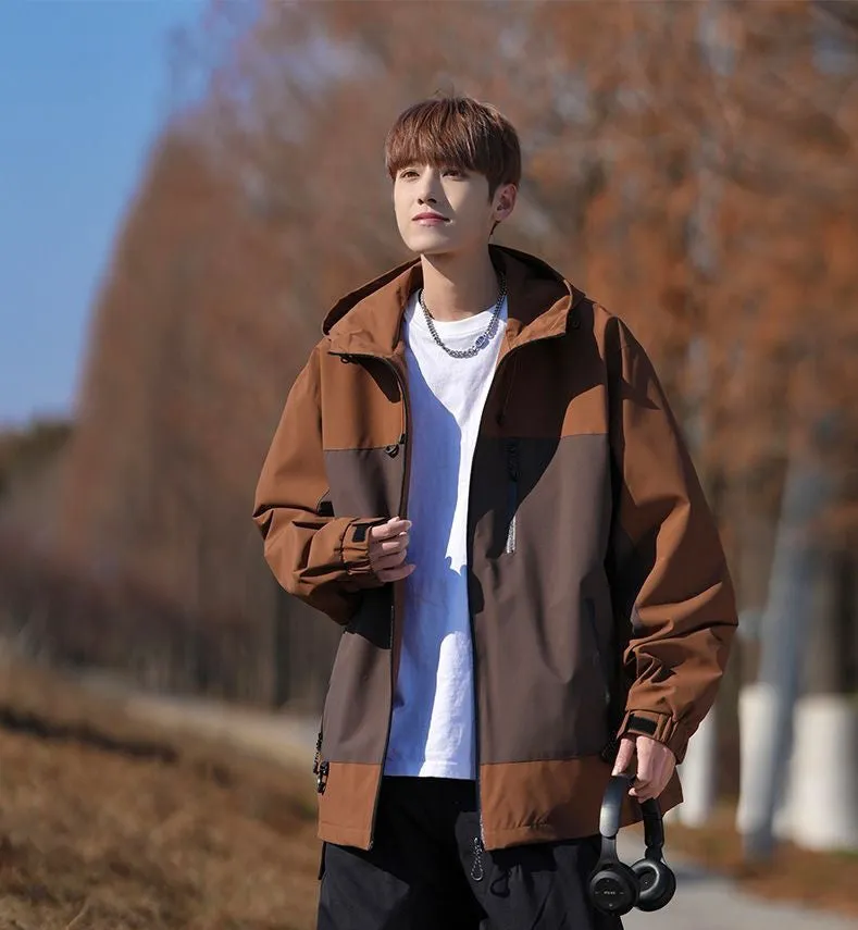 Trendy Windproof Cargo Raincoat for Men's Fashion