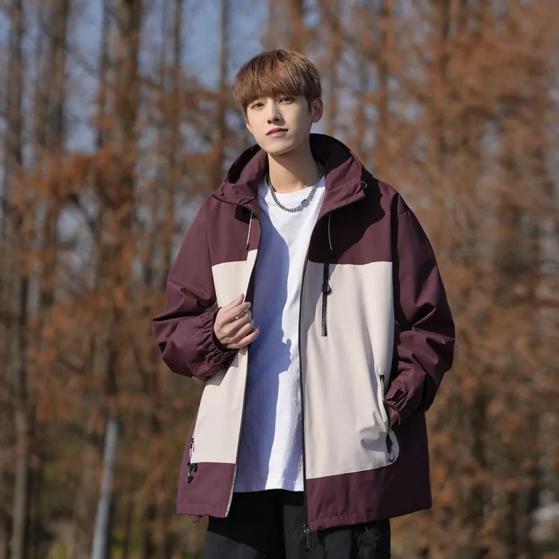 Trendy Windproof Cargo Raincoat for Men's Fashion