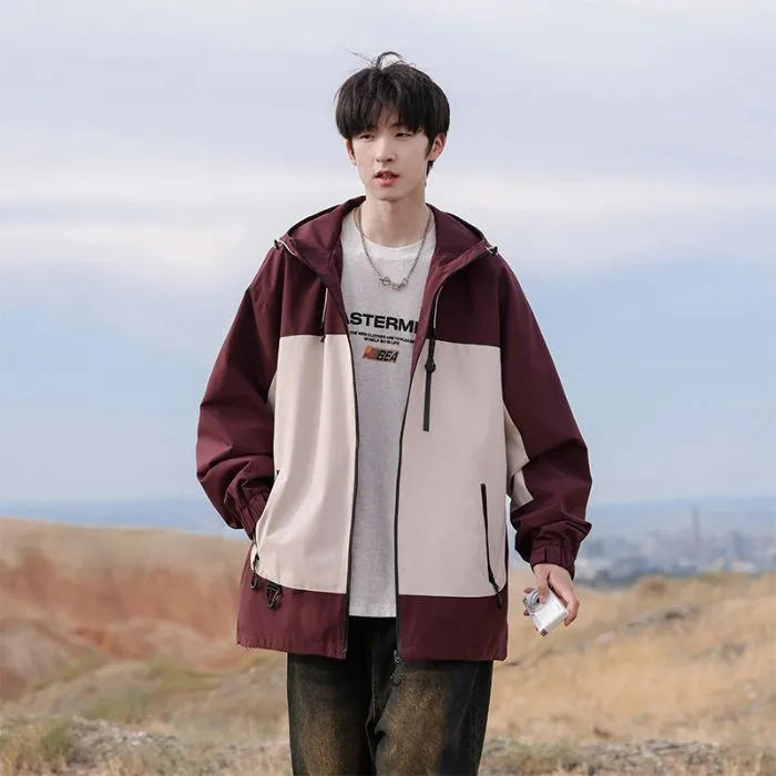 Trendy Windproof Cargo Raincoat for Men's Fashion