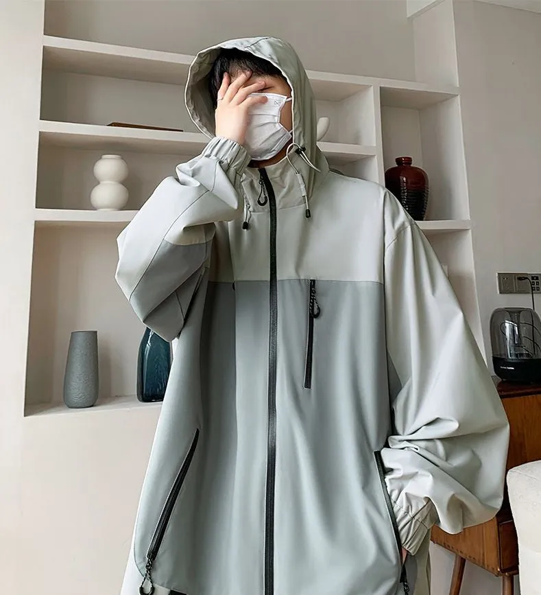 Trendy Windproof Cargo Raincoat for Men's Fashion
