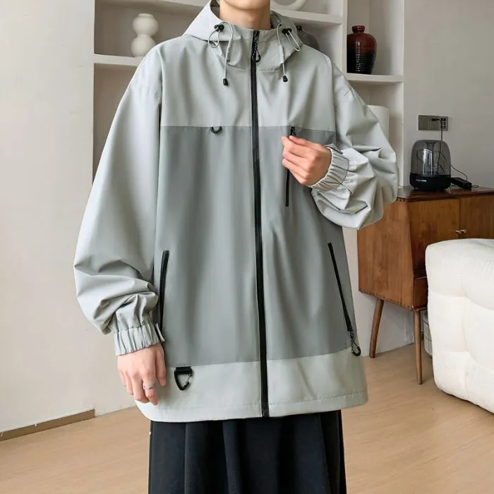 Trendy Windproof Cargo Raincoat for Men's Fashion