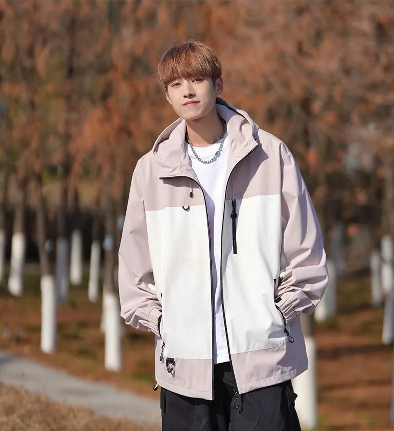 Trendy Windproof Cargo Raincoat for Men's Fashion