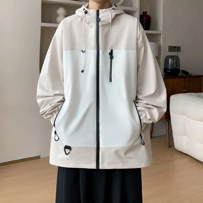 Trendy Windproof Cargo Raincoat for Men's Fashion