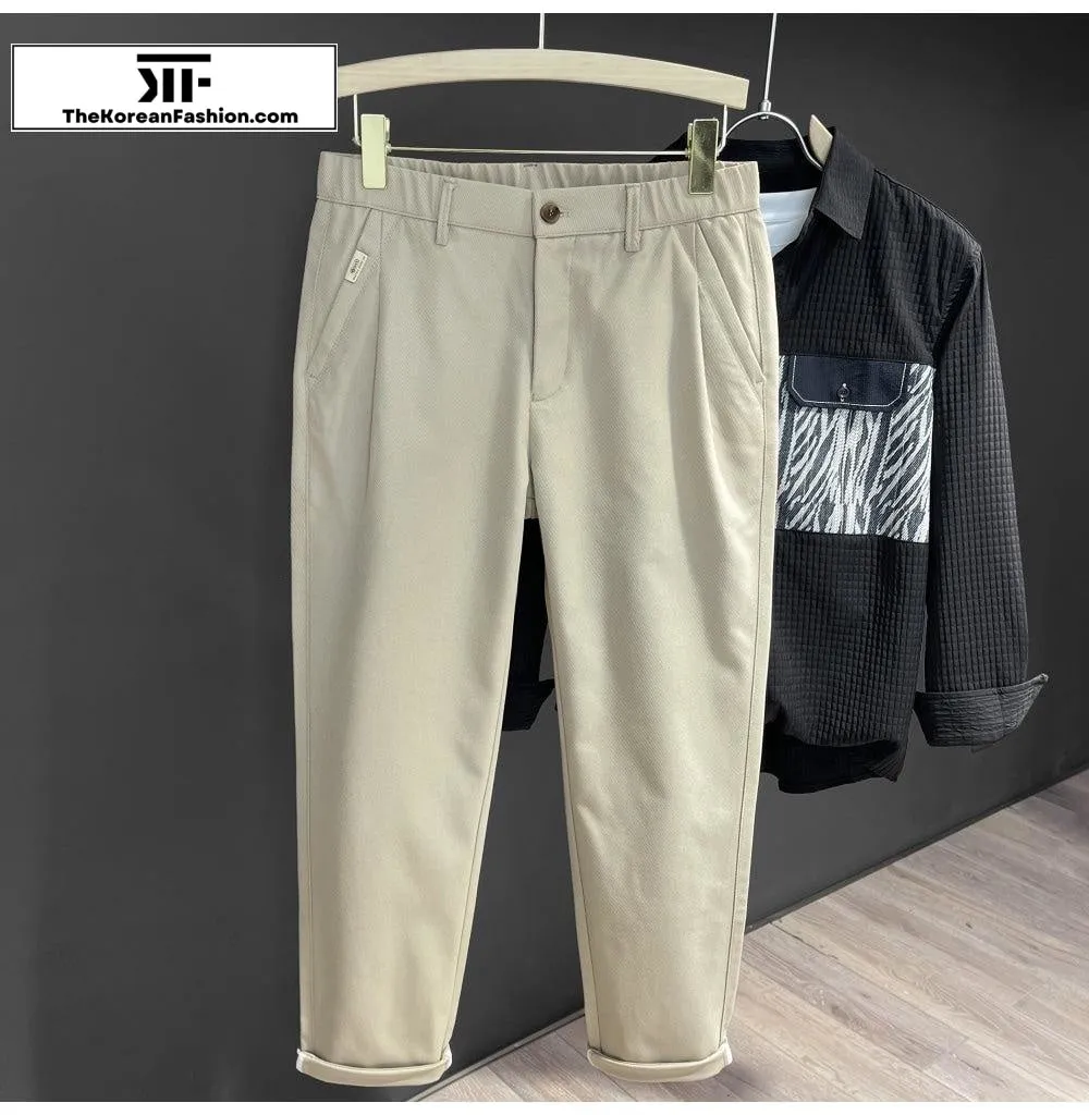 Twill Tapered Suit Pants