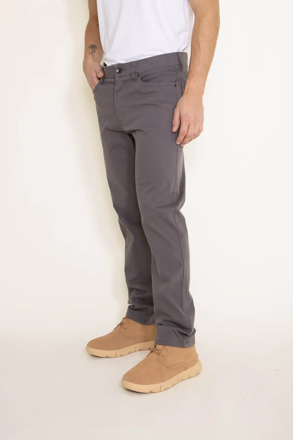 Union Five Pocket Comfort Twill Pants for Men in Grey | H3538WT-049H-GREY
