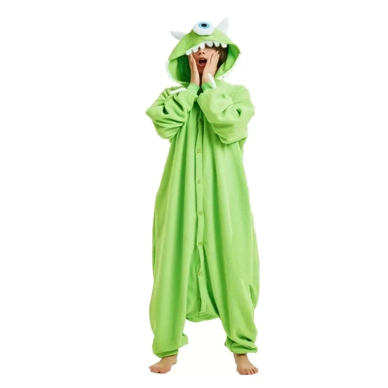 Unisex Cartoon Onesies Sullivan Mike Men Women Couple Pajamas Green Blue Funny Cute Jumpsuit Halloween Festival Outfit Overalls