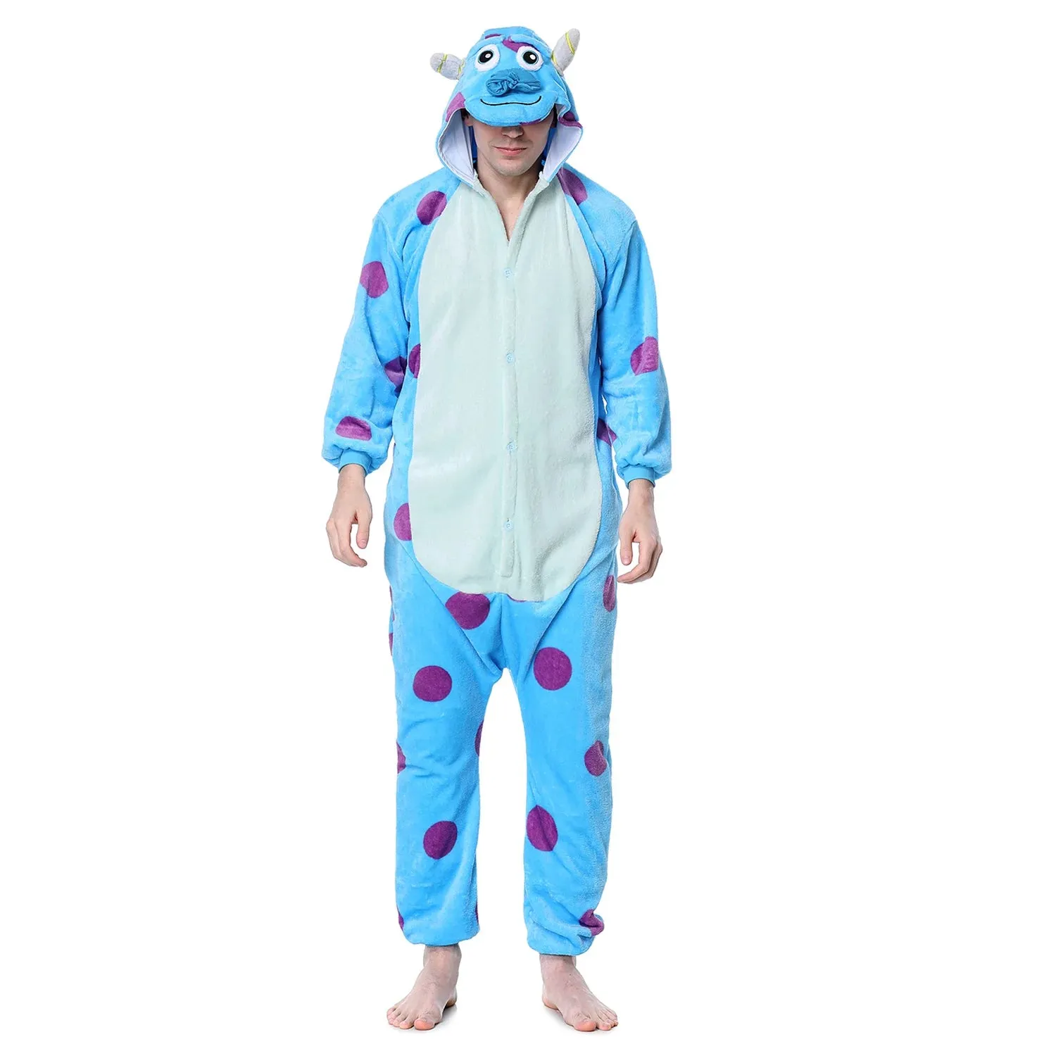 Unisex Cartoon Onesies Sullivan Mike Men Women Couple Pajamas Green Blue Funny Cute Jumpsuit Halloween Festival Outfit Overalls