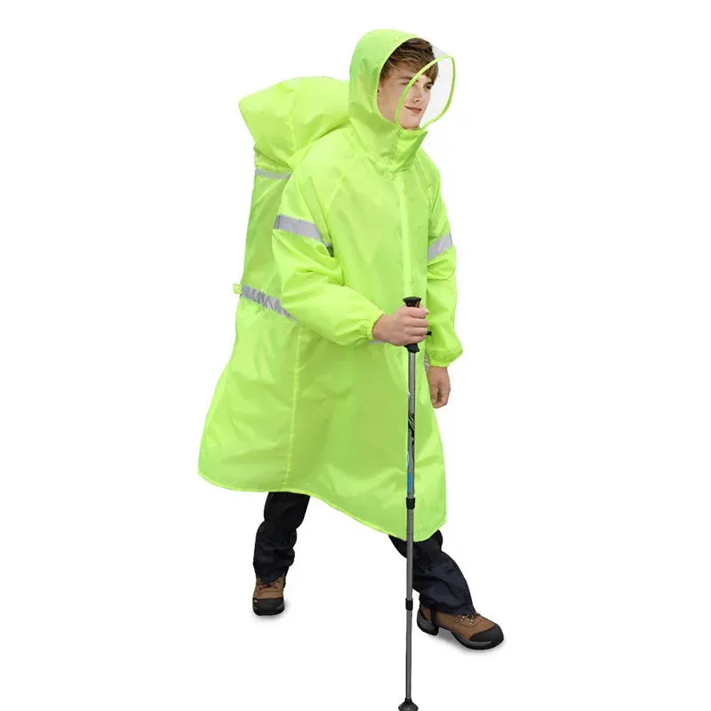 Unisex Reflective Outdoor Climbing Backpack Rain Poncho - Waterproof and Windproof