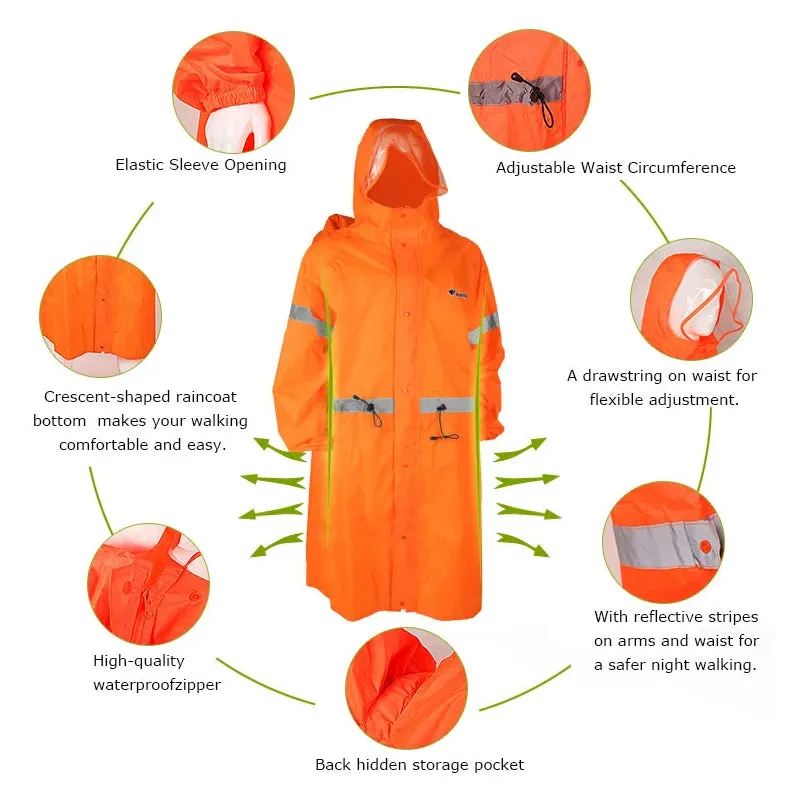Unisex Reflective Outdoor Climbing Backpack Rain Poncho - Waterproof and Windproof