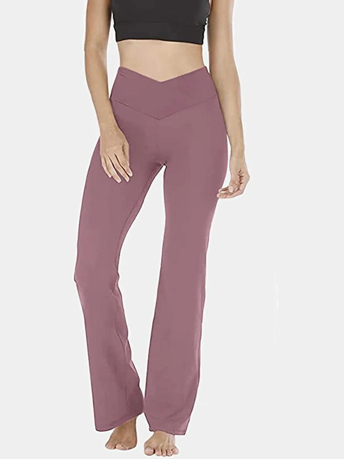 V Waist Stretch Bootcut Pants