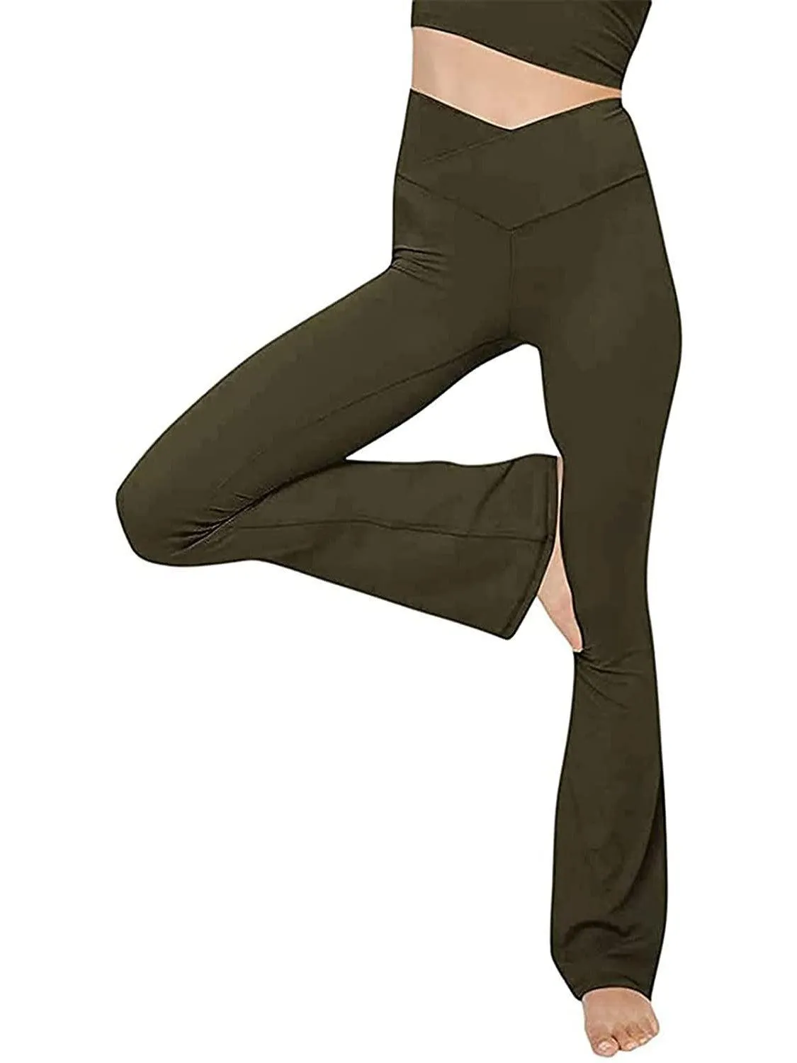 V Waist Stretch Bootcut Pants